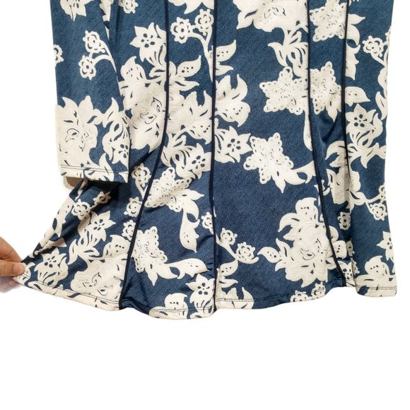 La Vanya Floral Ribbon Trim 3/4 Sleeve Top Size PS - Picture 12 of 13